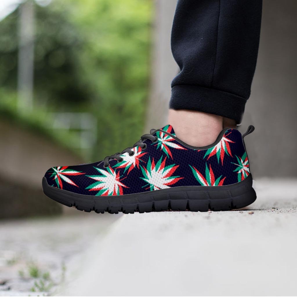 Reggae Leaf Psychedelic Men's Sneakers-grizzshop