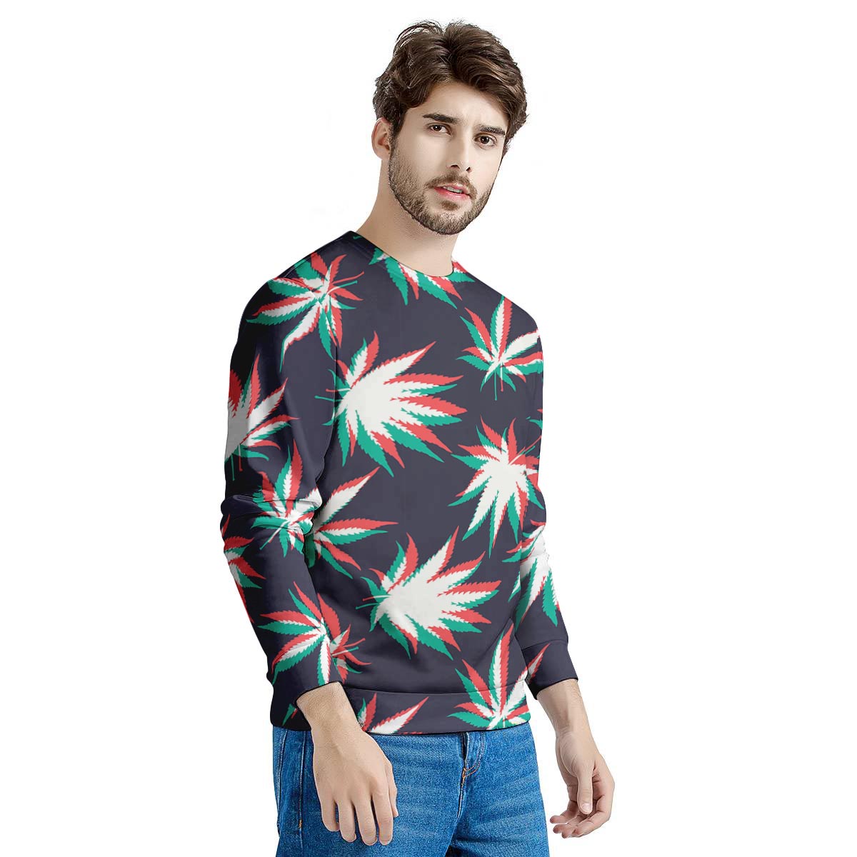 Reggae Leaf Psychedelic Men's Sweatshirt-grizzshop