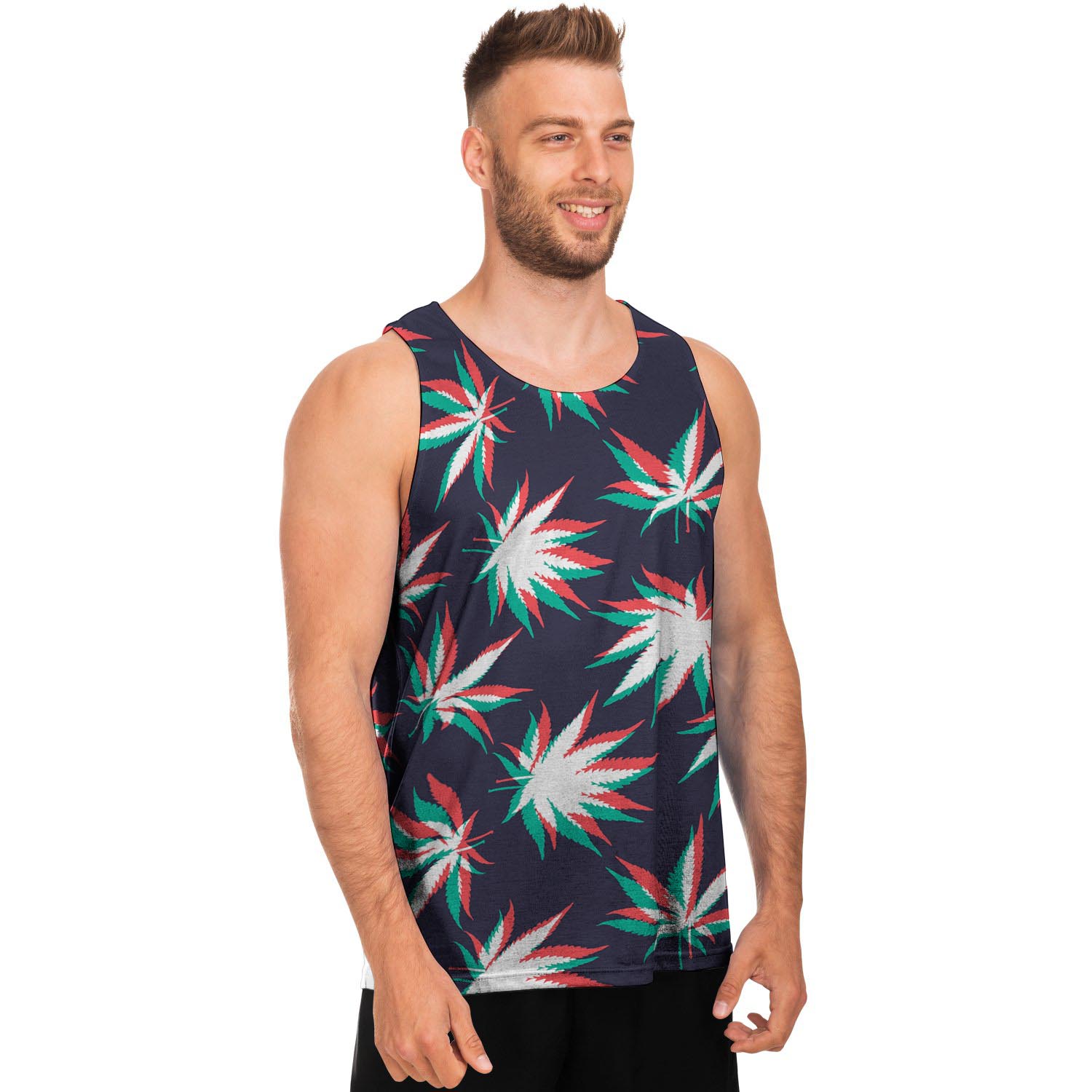 Reggae Leaf Psychedelic Men's Tank Tops-grizzshop