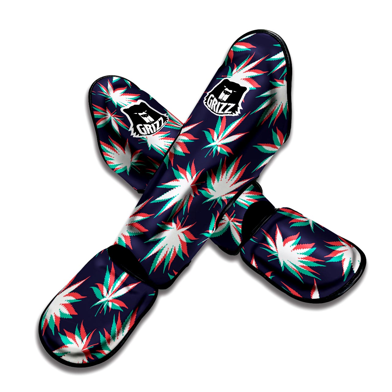 Reggae Leaf Psychedelic Muay Thai Shin Guard-grizzshop