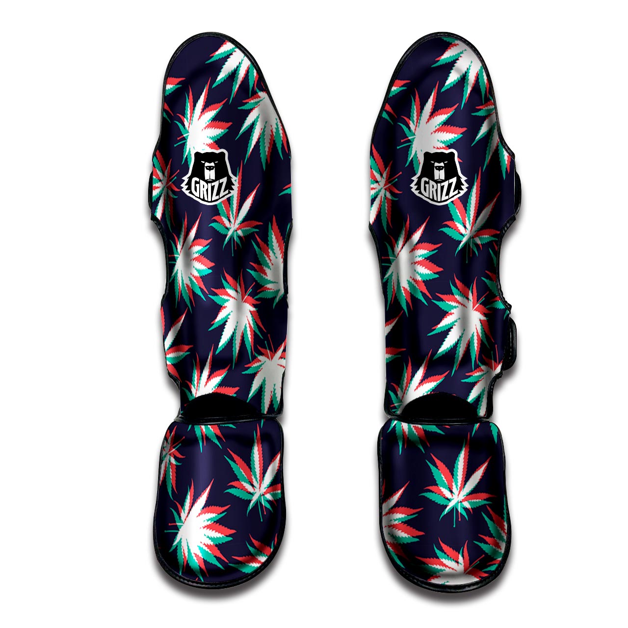 Reggae Leaf Psychedelic Muay Thai Shin Guard-grizzshop