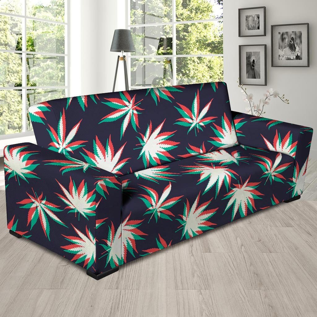 Reggae Leaf Psychedelic Sofa Cover-grizzshop