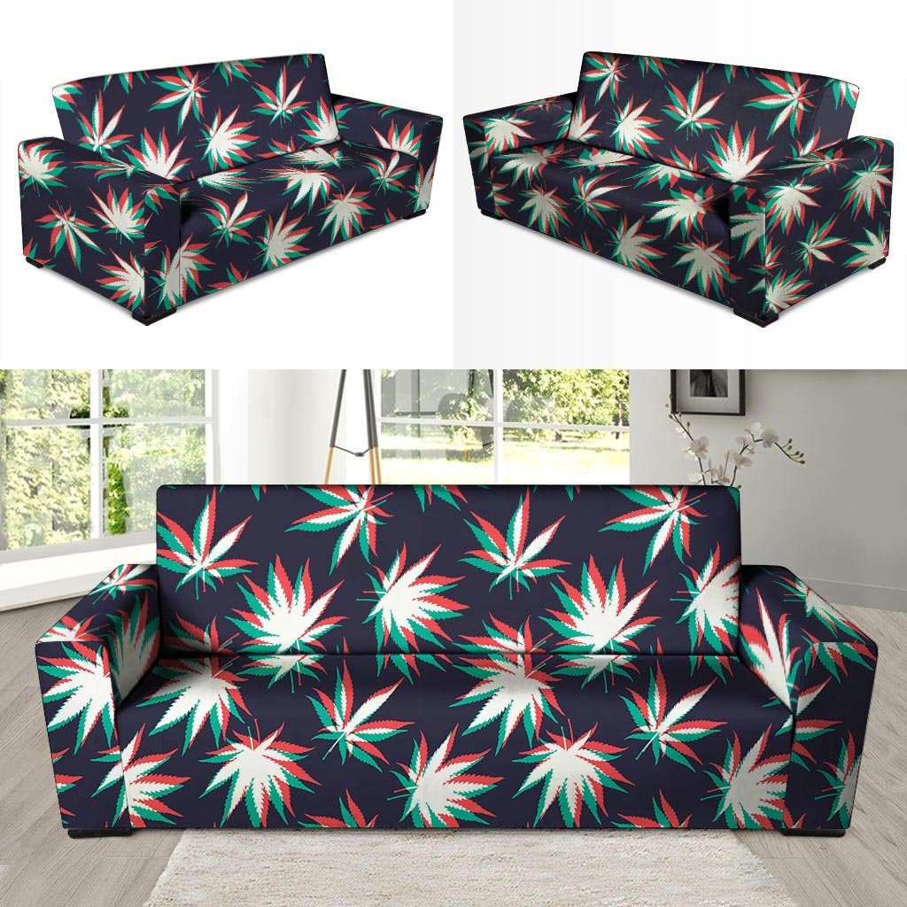 Reggae Leaf Psychedelic Sofa Cover-grizzshop