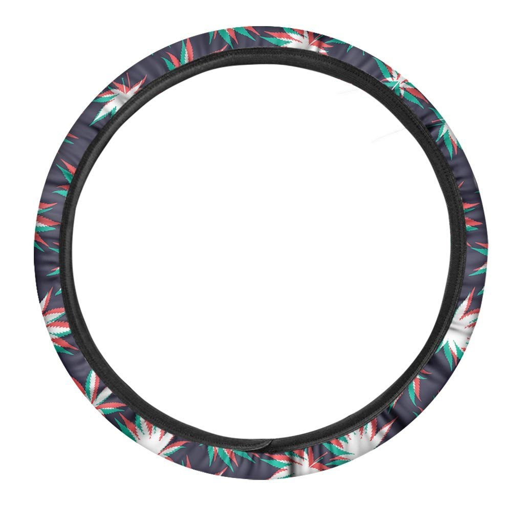 Reggae Leaf Psychedelic Steering Wheel Cover-grizzshop