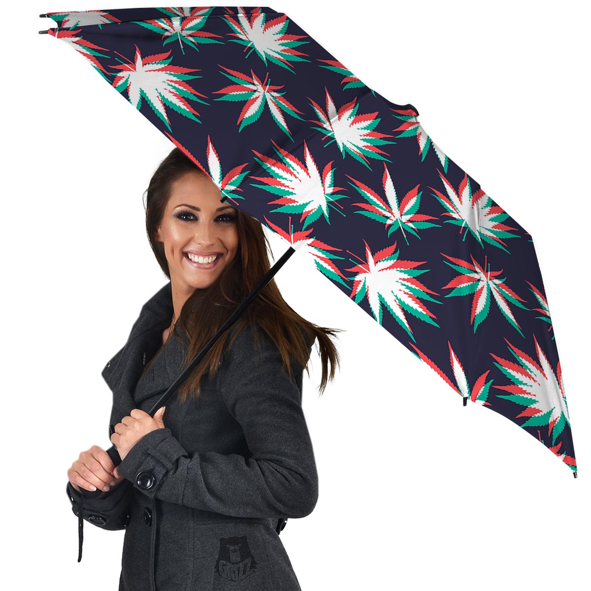 Reggae Leaf Psychedelic Umbrella-grizzshop