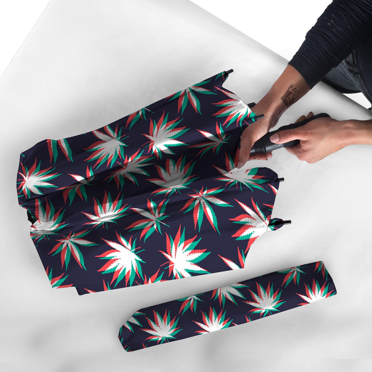 Reggae Leaf Psychedelic Umbrella-grizzshop