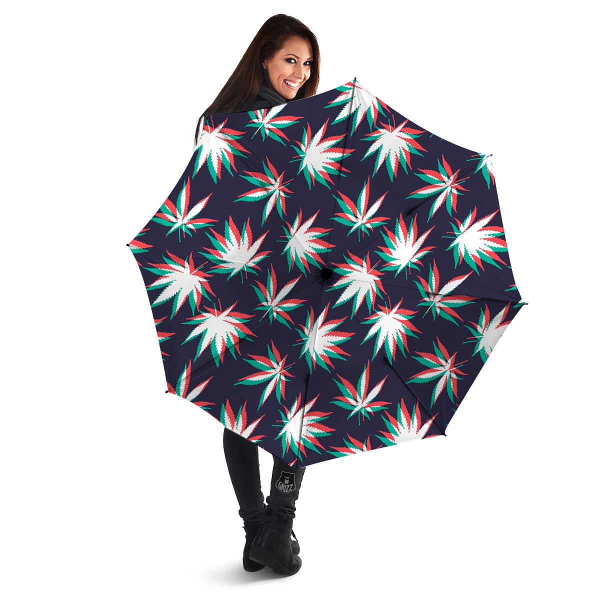 Reggae Leaf Psychedelic Umbrella-grizzshop