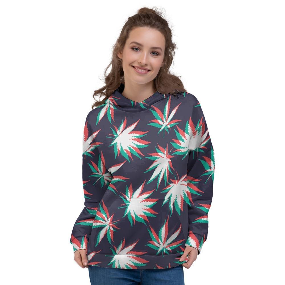 Reggae Leaf Psychedelic Women's Hoodie-grizzshop