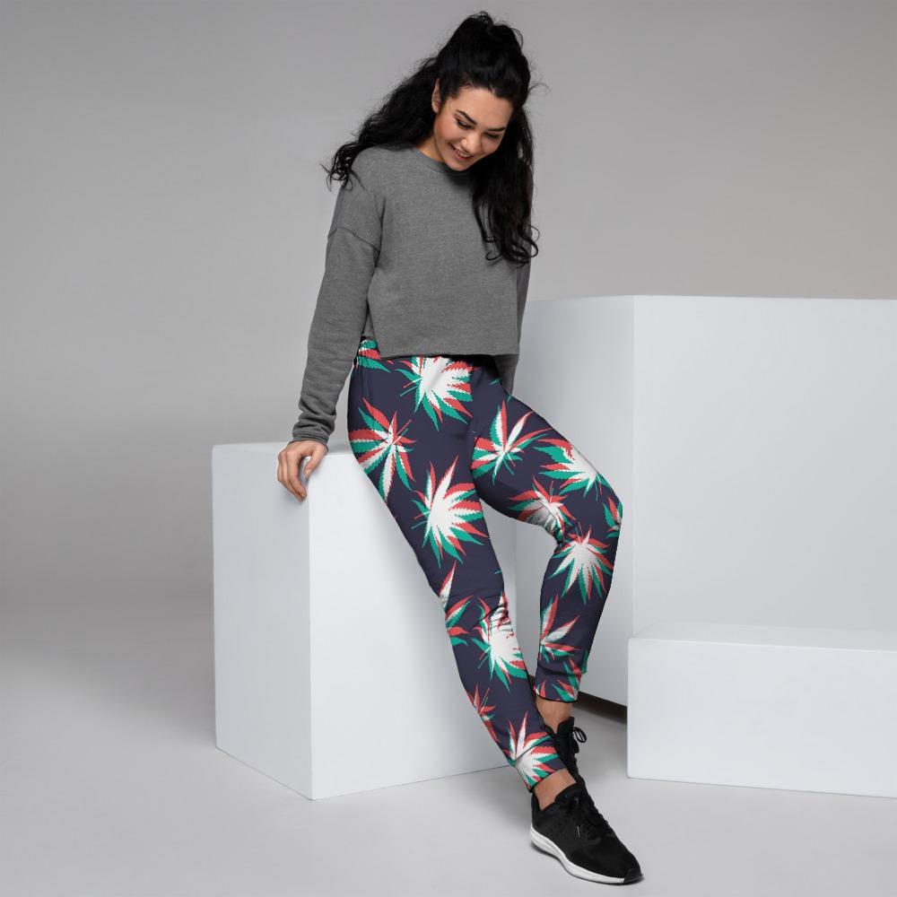 Reggae Leaf Psychedelic Women's Joggers-grizzshop