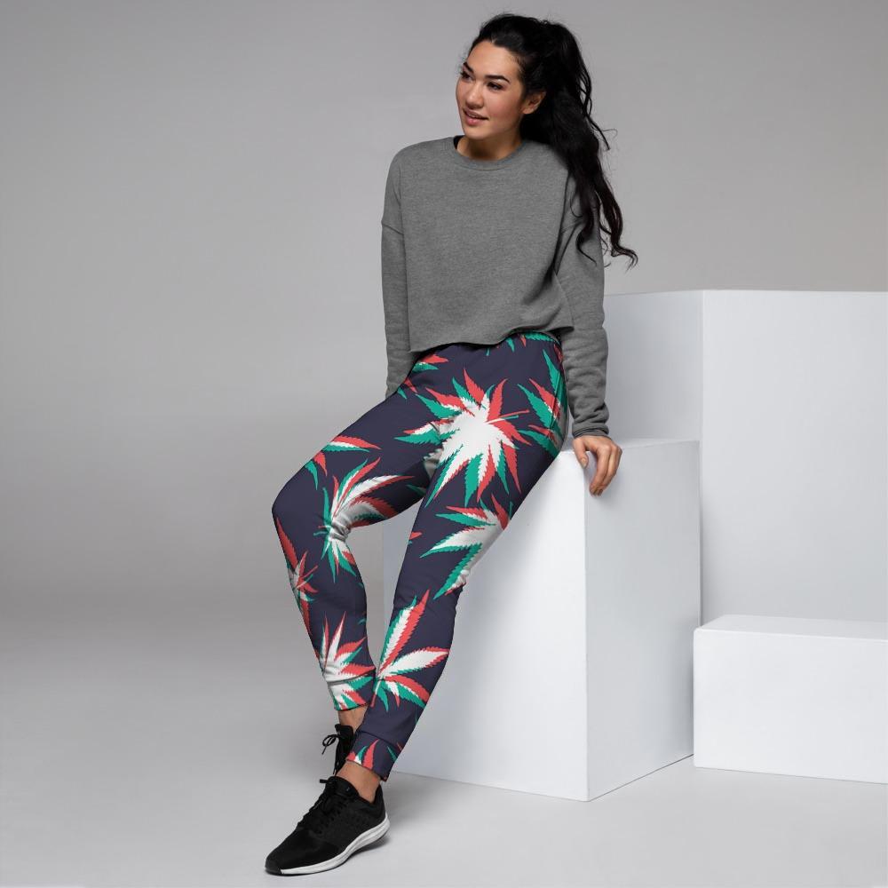 Reggae Leaf Psychedelic Women's Joggers-grizzshop