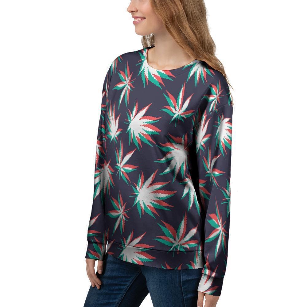 Reggae Leaf Psychedelic Women's Sweatshirt-grizzshop