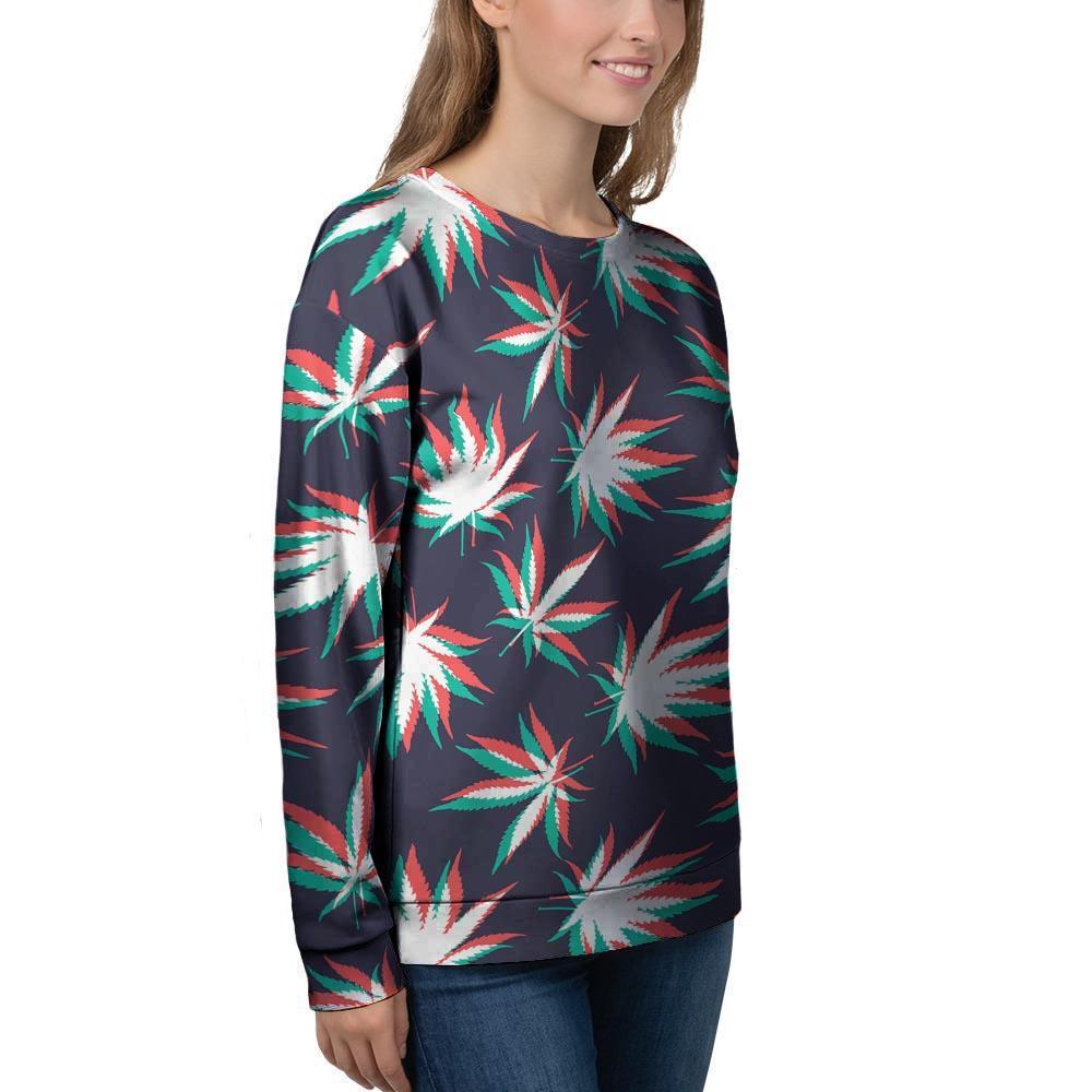 Reggae Leaf Psychedelic Women's Sweatshirt-grizzshop