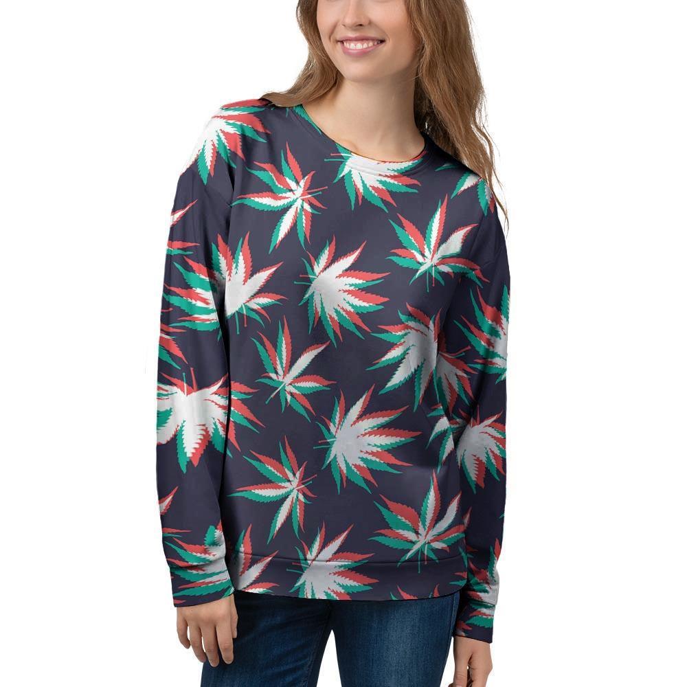 Reggae Leaf Psychedelic Women's Sweatshirt-grizzshop