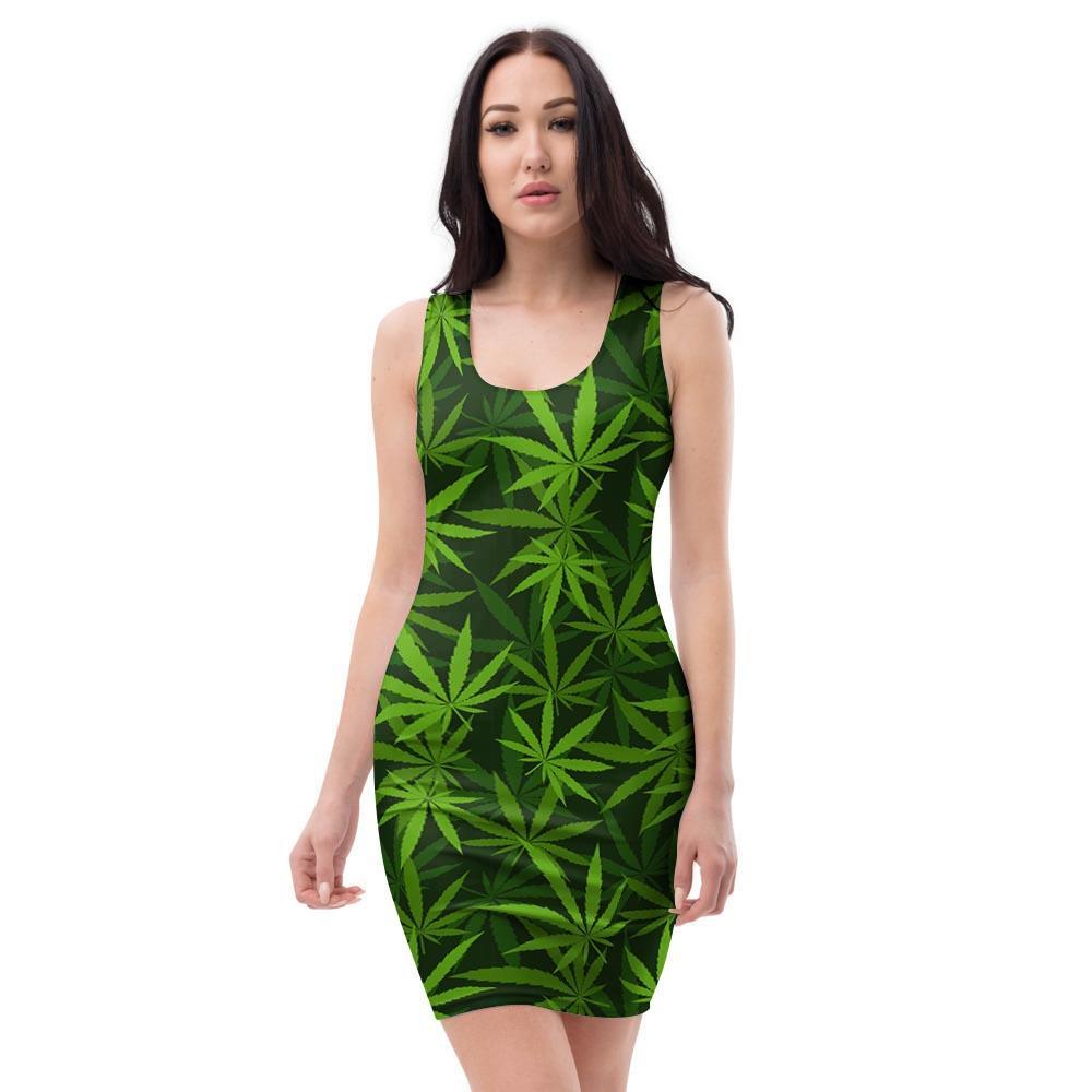 Reggae Leaf Rasta Bodycon Dress-grizzshop