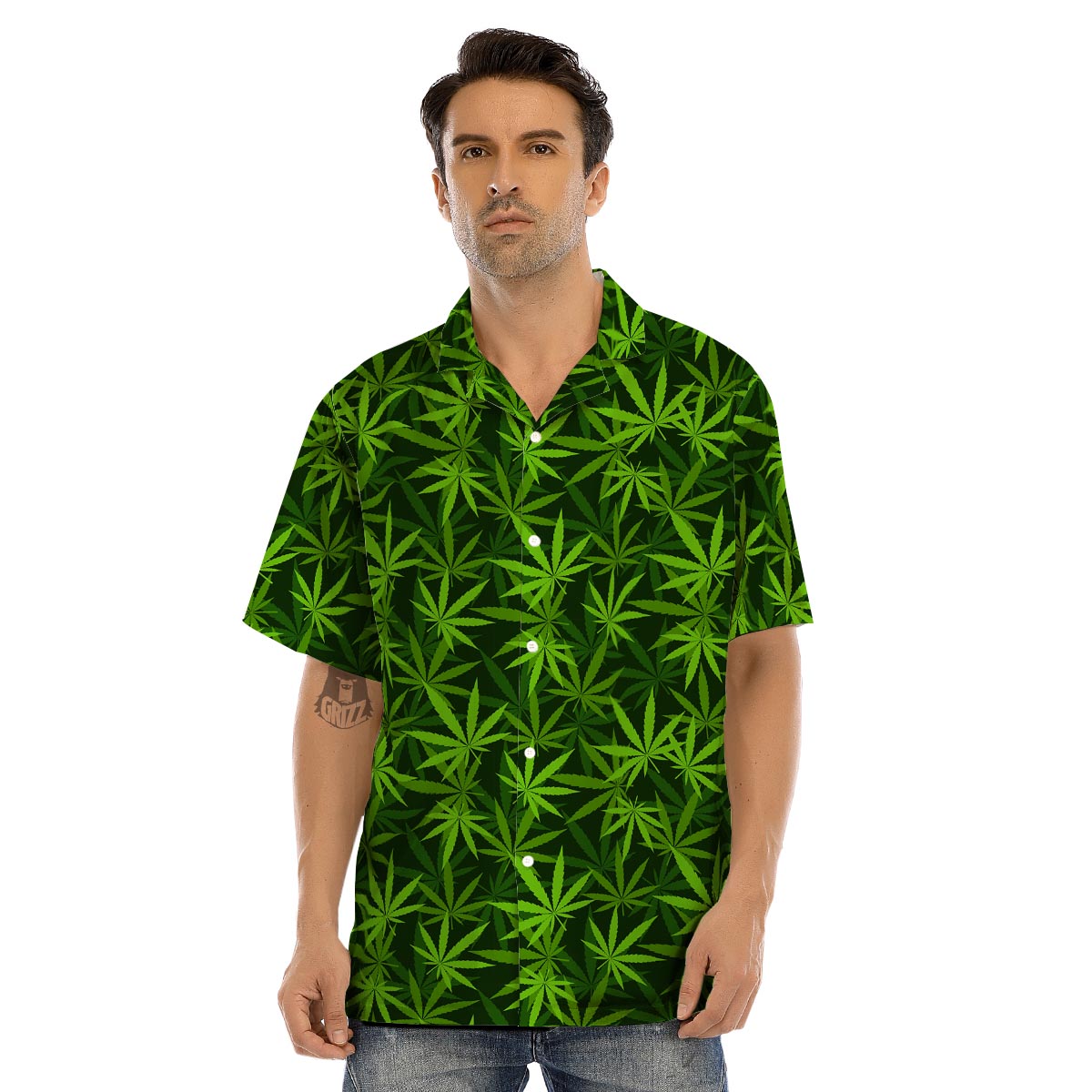 Reggae Leaf Rasta Men’s Hawaiian Shirt-grizzshop