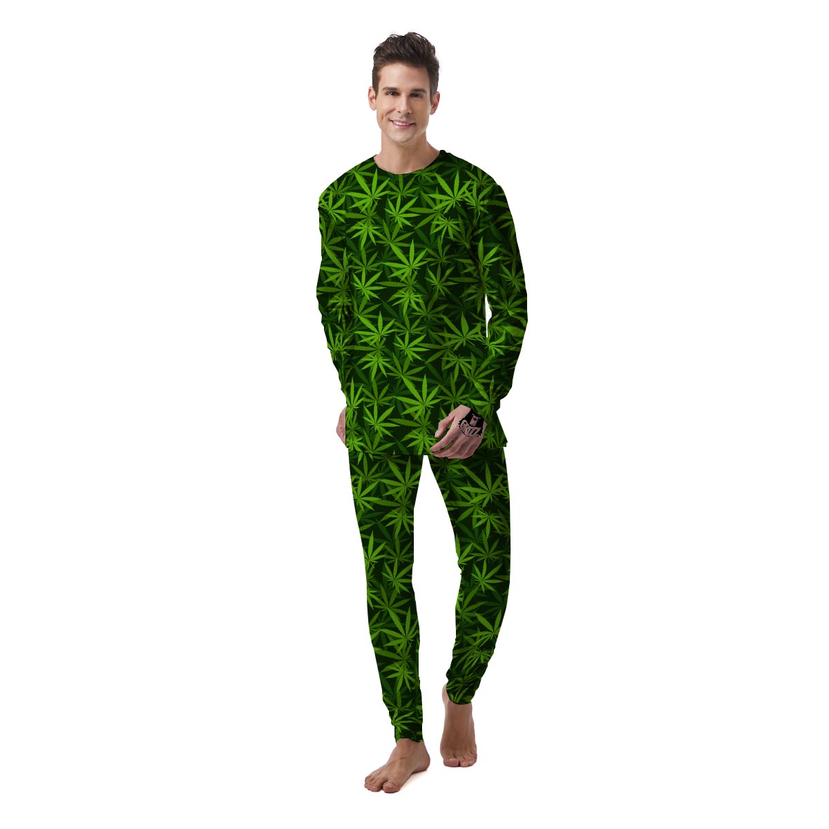 Reggae Leaf Rasta Men's Pajamas-grizzshop