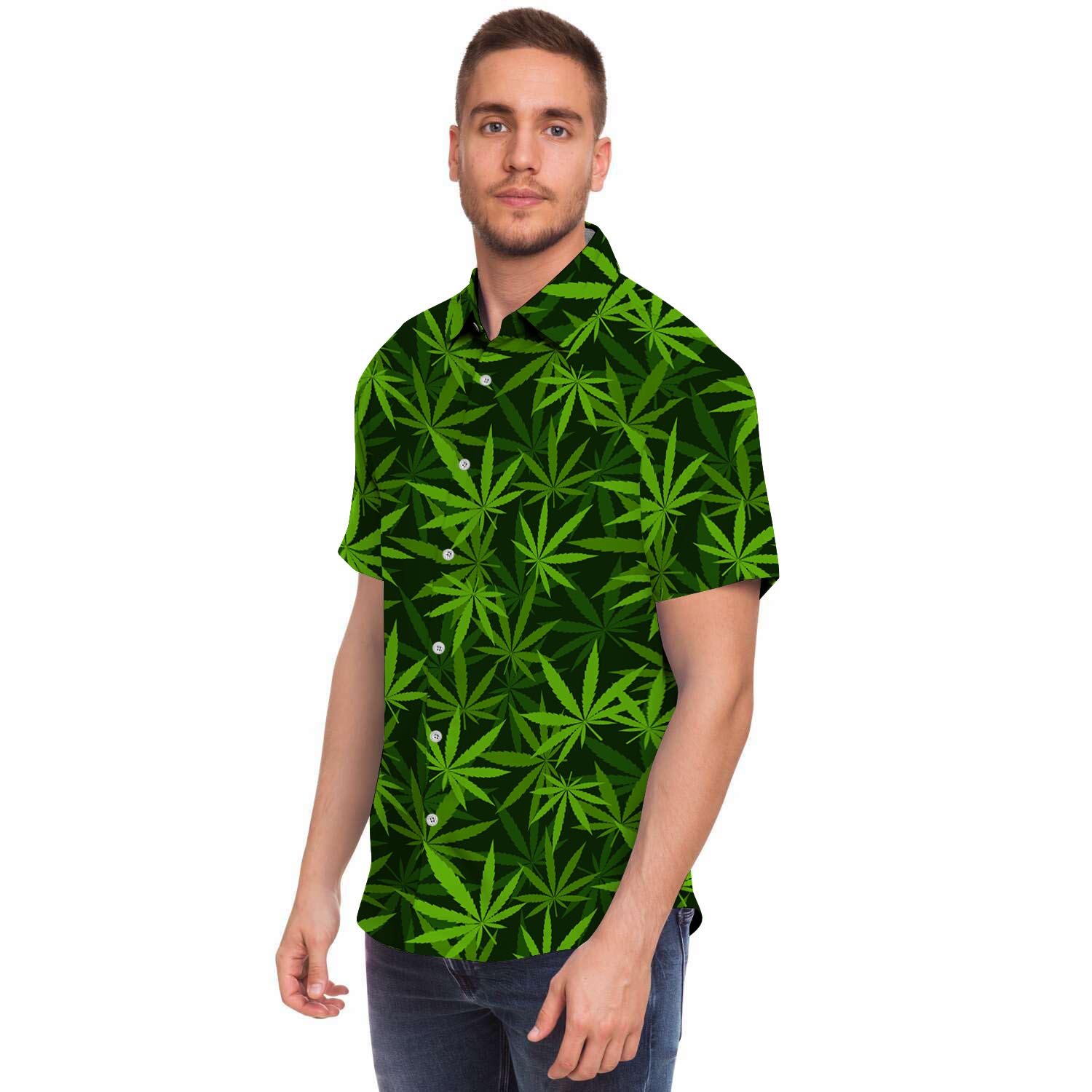 Reggae Leaf Rasta Men's Short Sleeve Shirt-grizzshop