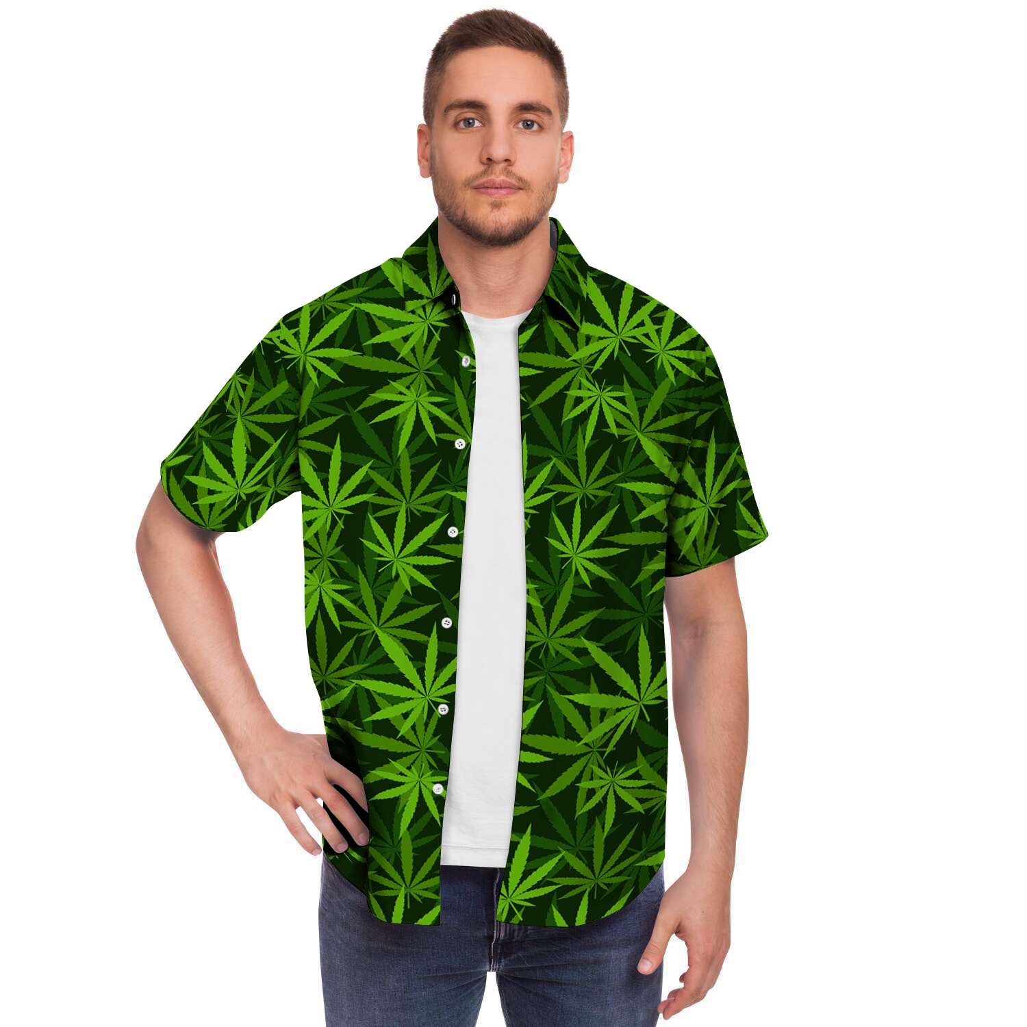 Reggae Leaf Rasta Men's Short Sleeve Shirt-grizzshop