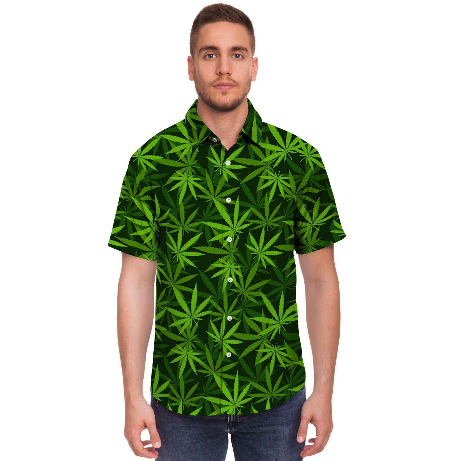 Reggae Leaf Rasta Men's Short Sleeve Shirt-grizzshop