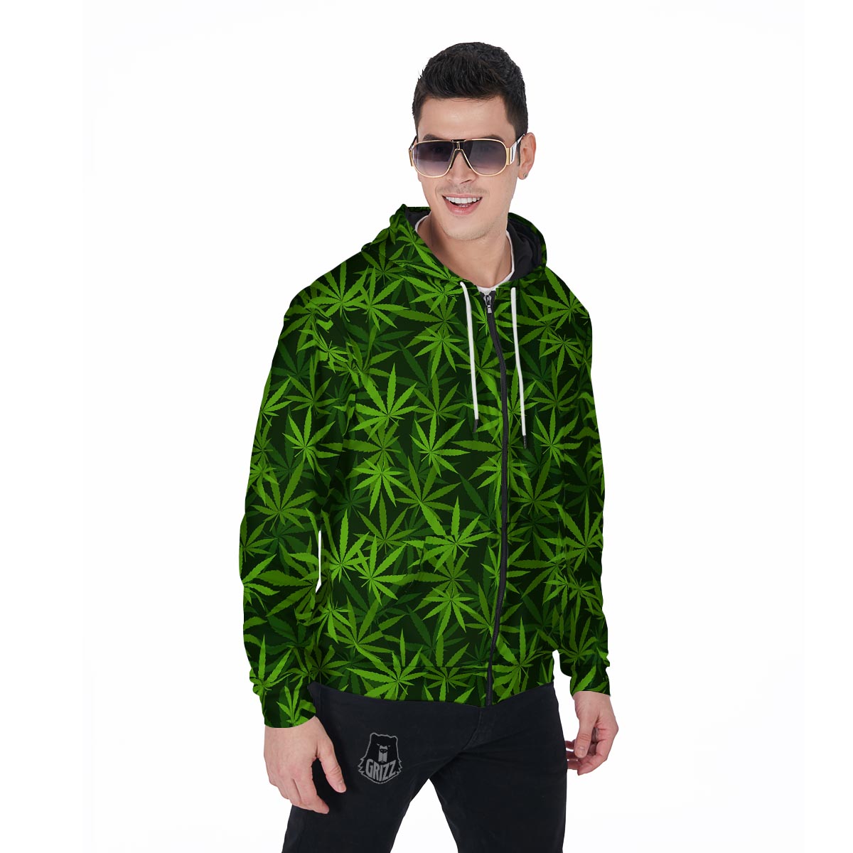Reggae Leaf Rasta Men's Zip Up Hoodie-grizzshop