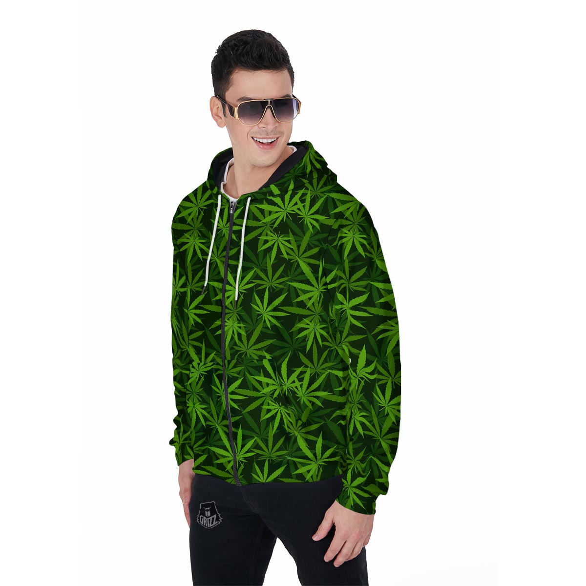 Reggae Leaf Rasta Men's Zip Up Hoodie-grizzshop