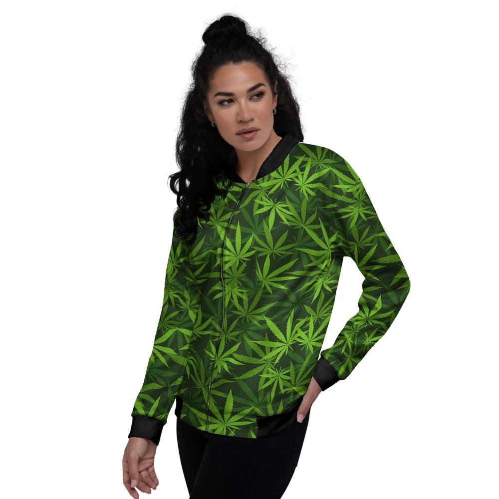 Reggae Leaf Rasta Women's Bomber Jacket-grizzshop