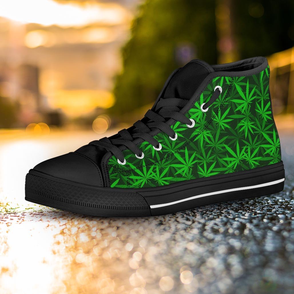 Reggae Leaf Rasta Women's High Top Shoes-grizzshop