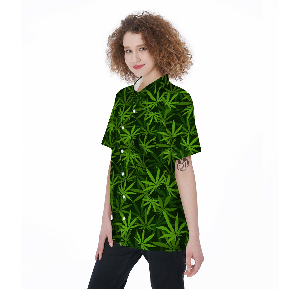 Reggae Leaf Rasta Women's Short Sleeve Shirts-grizzshop
