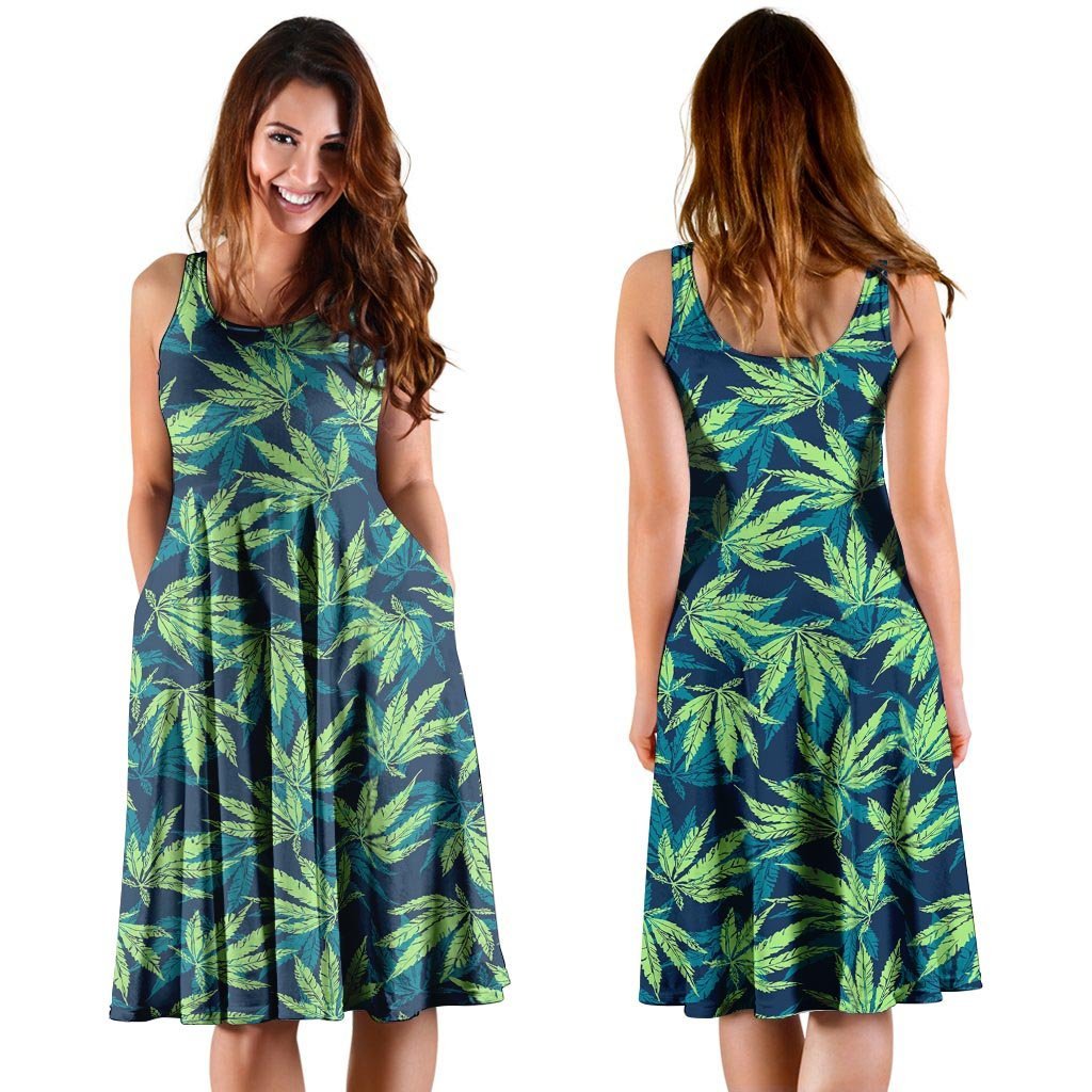 Reggae Leaf Tropical Dress-grizzshop