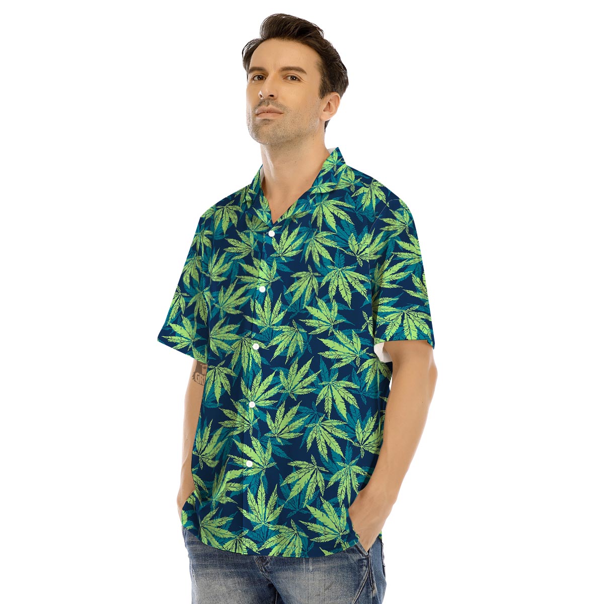 Reggae Leaf Tropical Men’s Hawaiian Shirt-grizzshop