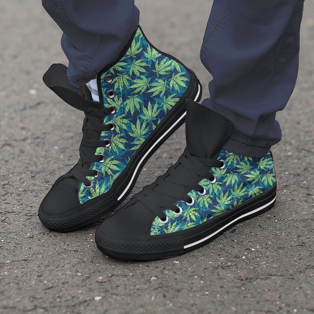 Reggae Leaf Tropical Men's High Top Shoes-grizzshop