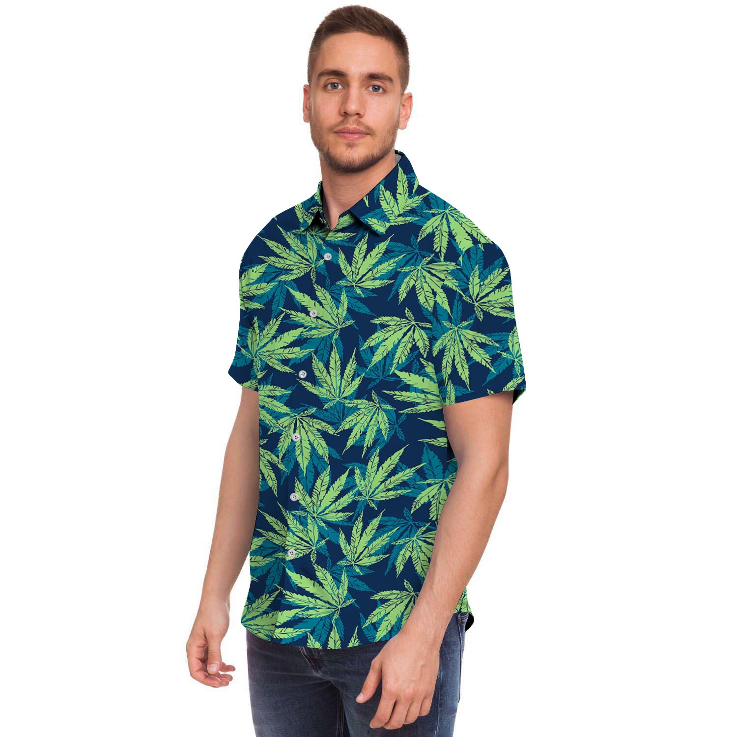 Reggae Leaf Tropical Men's Short Sleeve Shirt-grizzshop