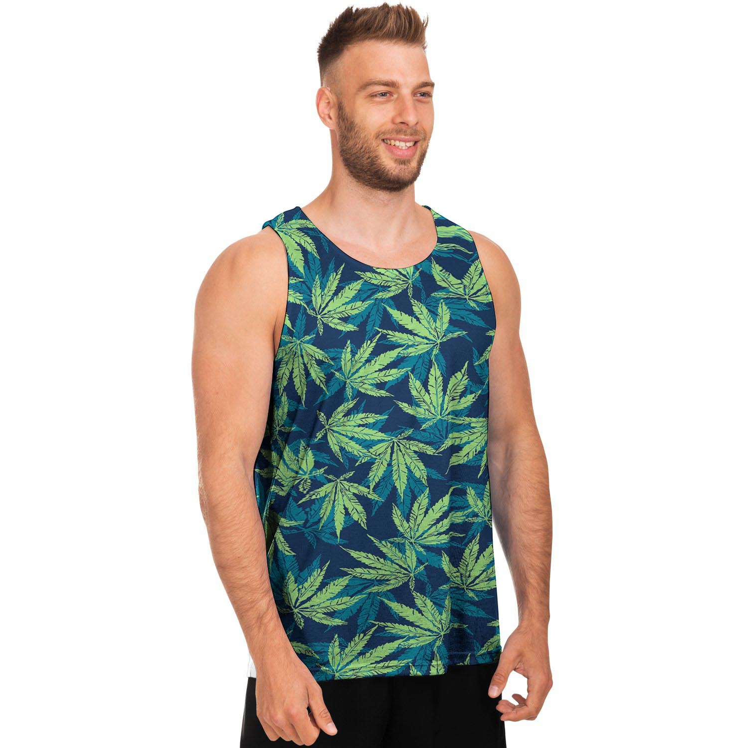 Reggae Leaf Tropical Men's Tank Tops-grizzshop