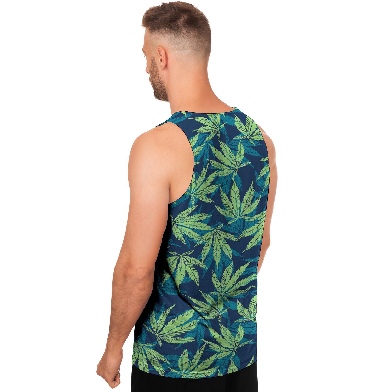 Reggae Leaf Tropical Men's Tank Tops-grizzshop