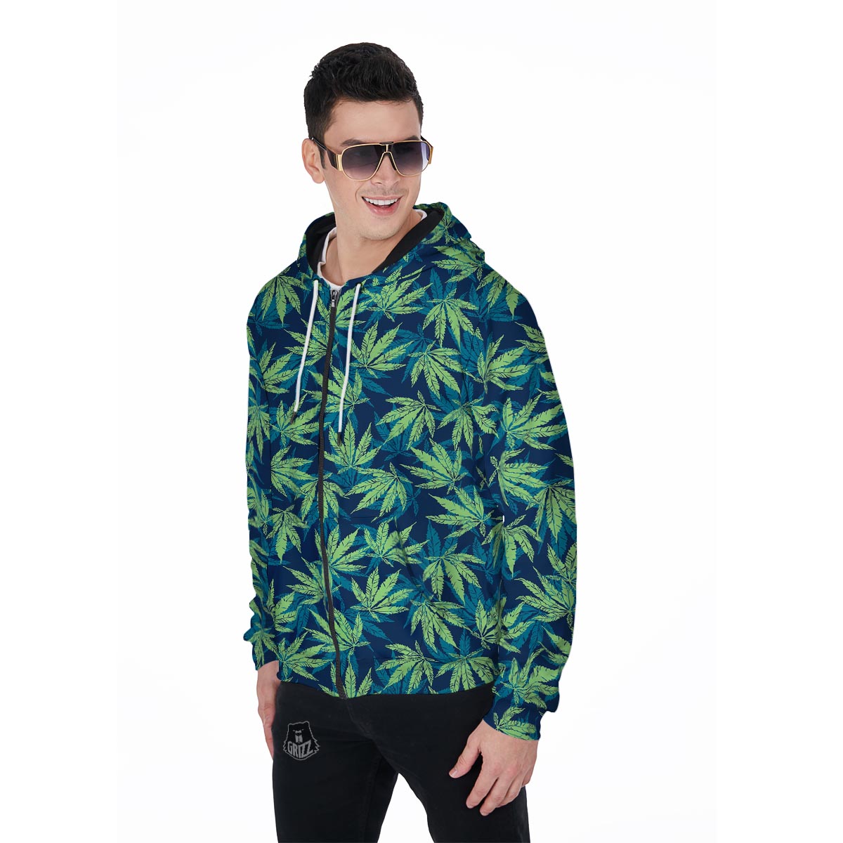 Reggae Leaf Tropical Men's Zip Up Hoodie-grizzshop
