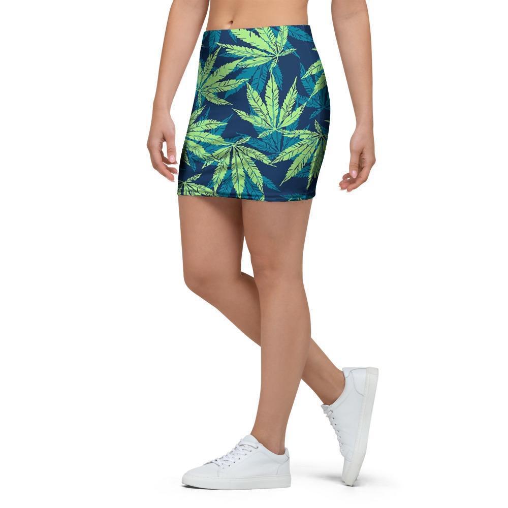 Reggae Leaf Tropical Mini Skirt-grizzshop