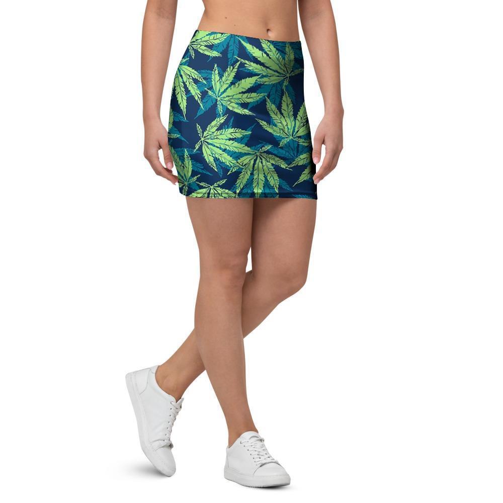 Reggae Leaf Tropical Mini Skirt-grizzshop
