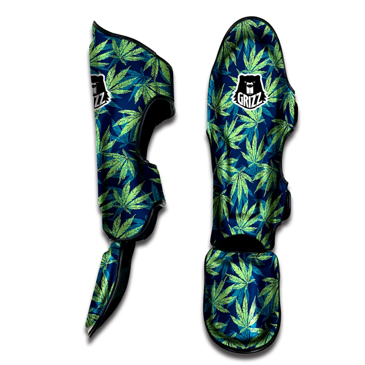 Reggae Leaf Tropical Muay Thai Shin Guard-grizzshop