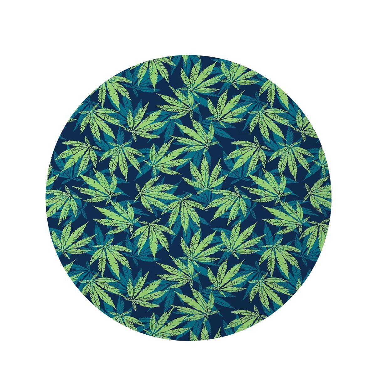 Reggae Leaf Tropical Round Rug-grizzshop