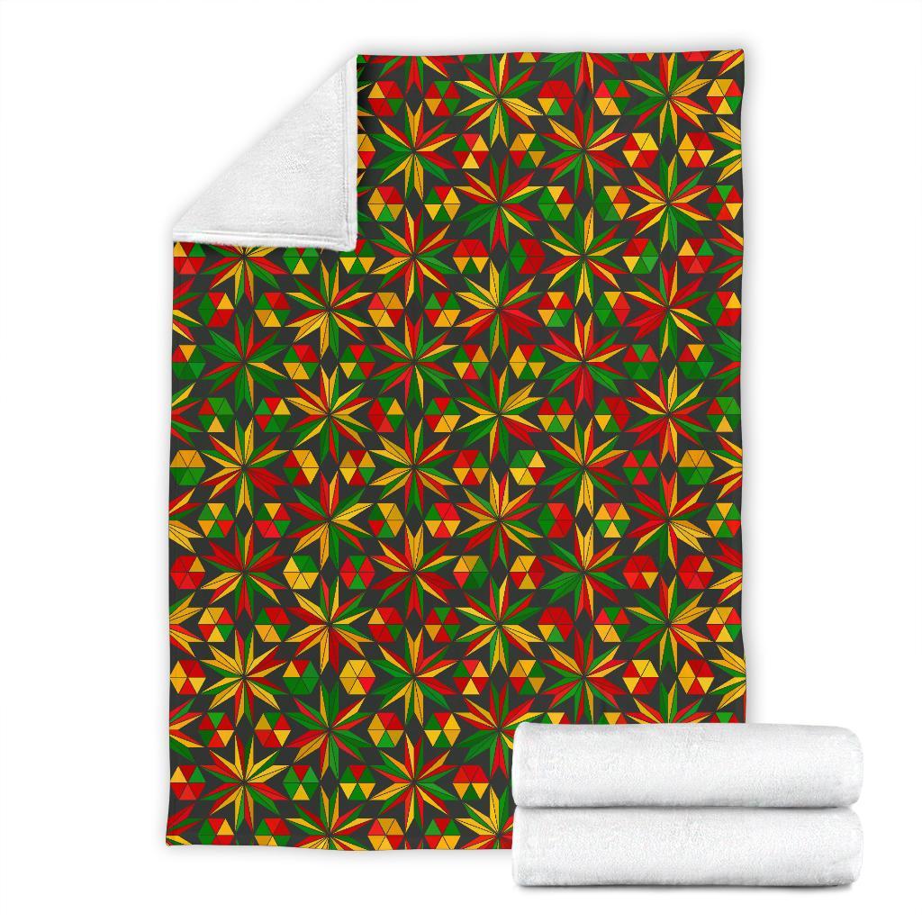 Reggae Rasta Pattern Print Blanket-grizzshop