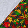 Reggae Rasta Pattern Print Blanket-grizzshop