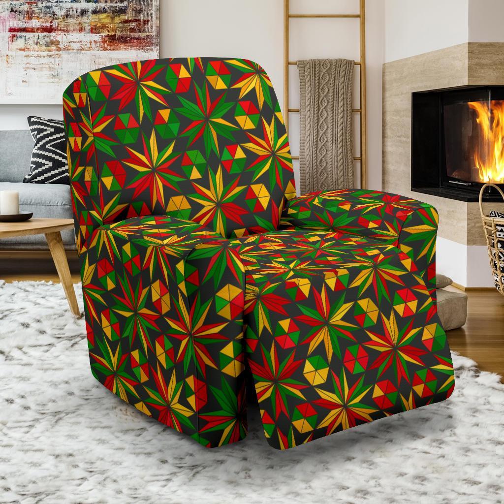 Reggae Rasta Pattern Print Recliner Cover-grizzshop