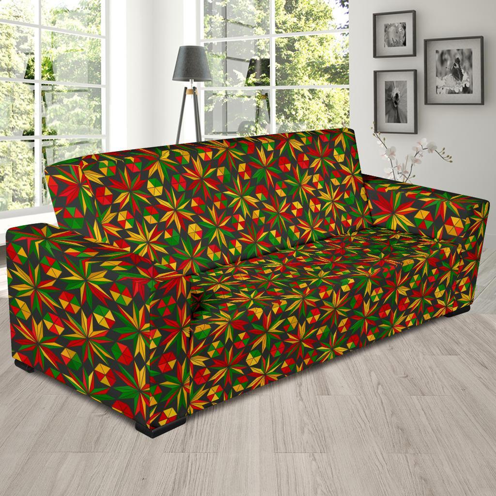 Reggae Rasta Pattern Print Sofa Covers-grizzshop