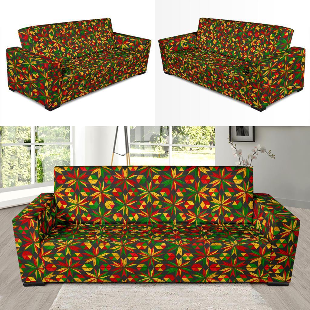 Reggae Rasta Pattern Print Sofa Covers-grizzshop