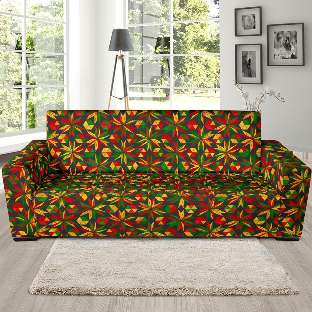 Reggae Rasta Pattern Print Sofa Covers-grizzshop