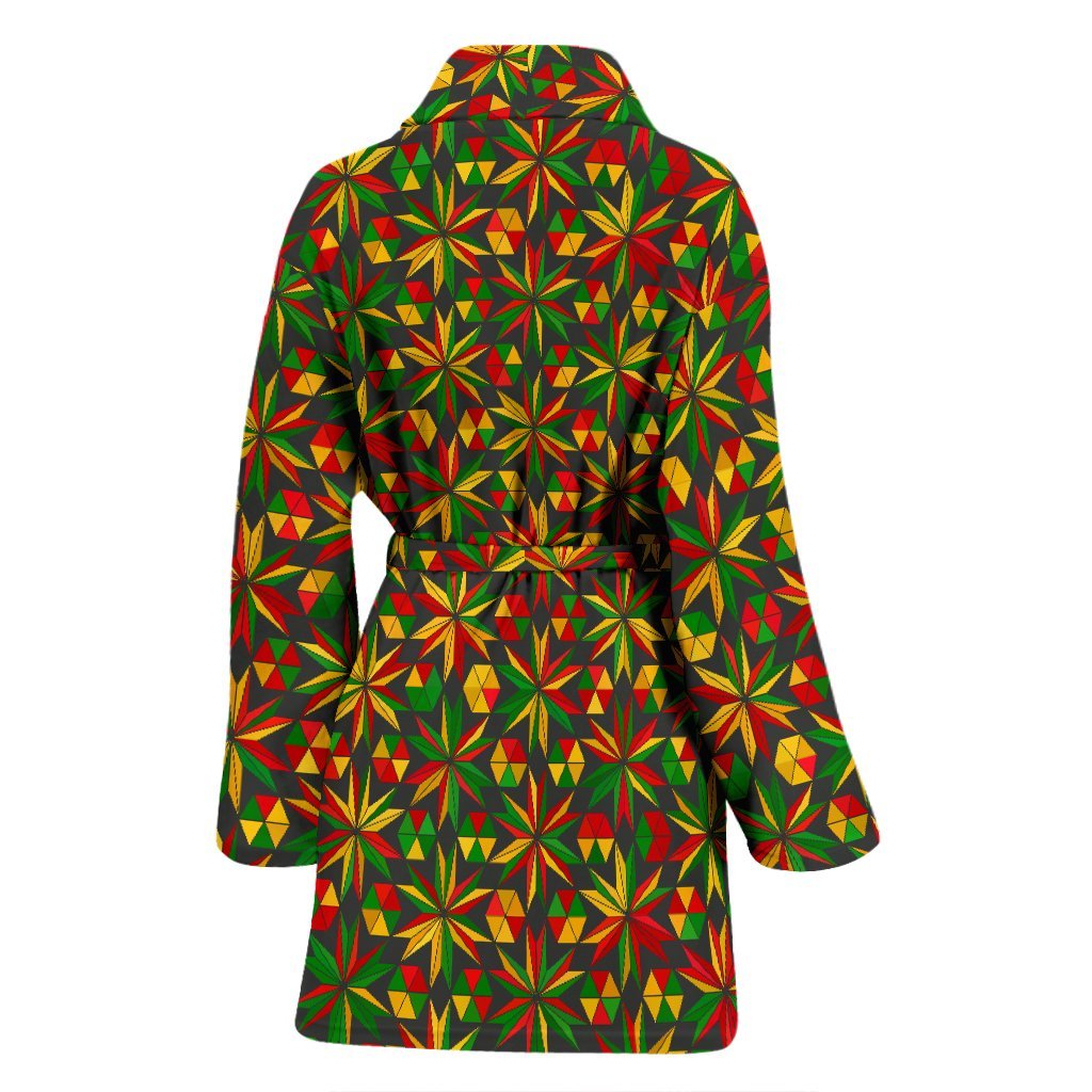 Reggae Rasta Pattern Print Women Long Robe-grizzshop