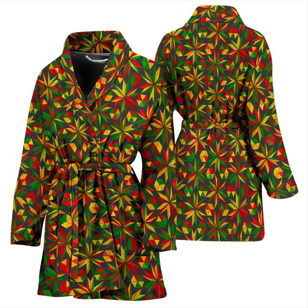 Reggae Rasta Pattern Print Women Long Robe-grizzshop