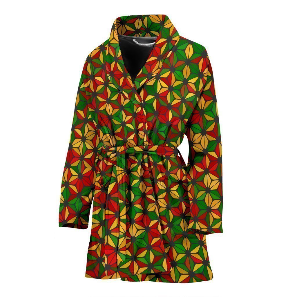 Reggae Rasta Pattern Print Women Long Robe-grizzshop
