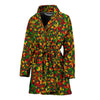 Reggae Rasta Pattern Print Women Long Robe-grizzshop