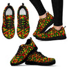 Reggae Rasta Print Pattern Black Sneaker Shoes For Men Women-grizzshop